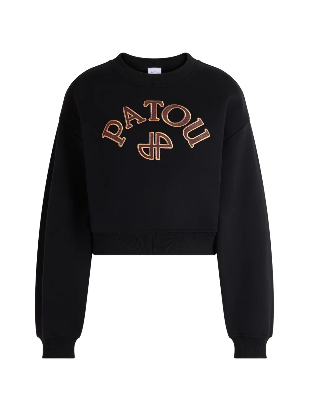 Patou logo-embroidered cropped sweatshirt - Nero