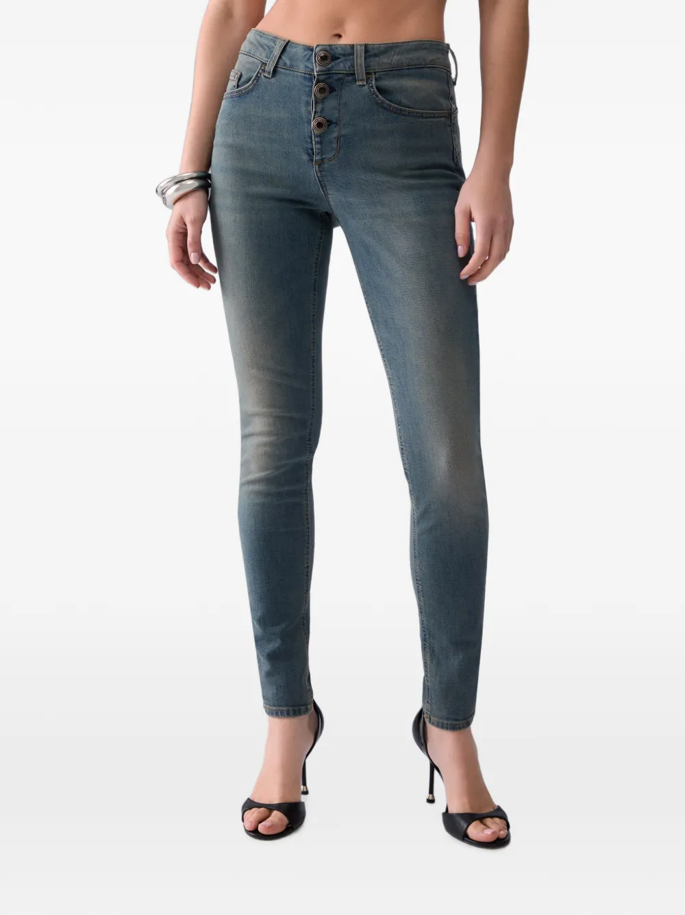 LIU JO Skinny jeans met knopen Blauw