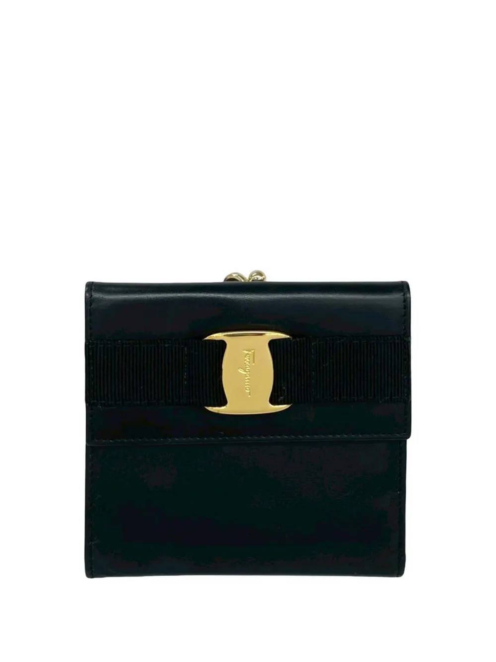 Ferragamo Pre-Owned Portafoglio tri-fold Vara piccola in pelle 1998-2002 - Nero