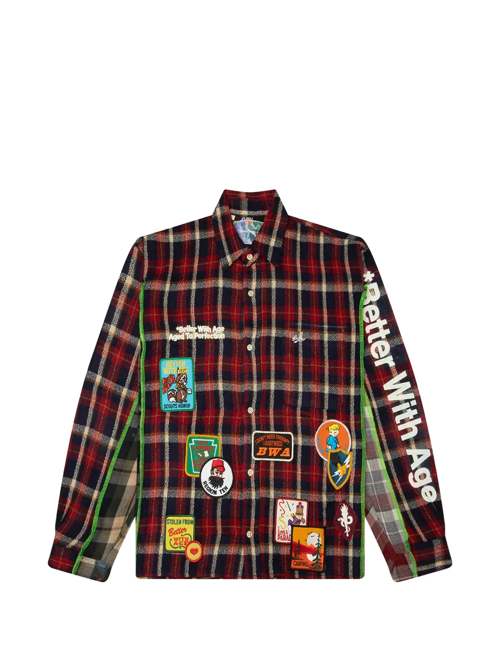 Better with Age Gentlemen's 3 checked-pattern flannel shirt - Rosso