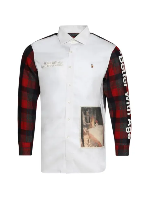 Better with Age  patchwork-detailing flannel-sleeved shirt