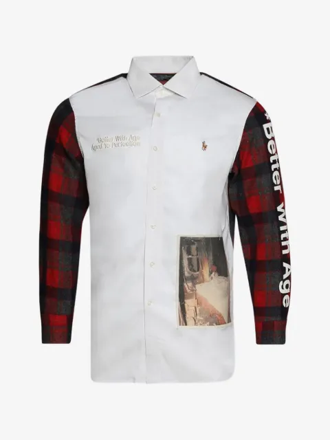 Better with Age  patchwork-detailing flannel-sleeved shirt
