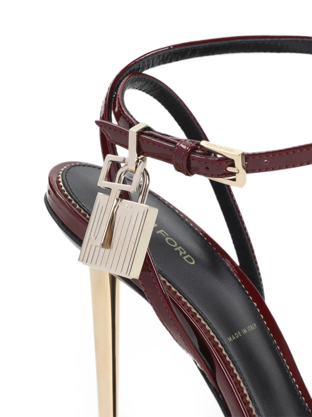 TOM FORD padlock-detail heeled sandals Rood