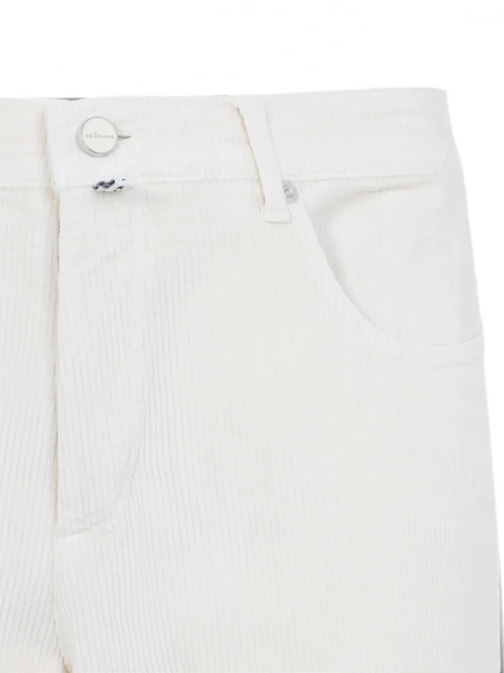 Kiton Straight broek met ribfluweel-effect Wit