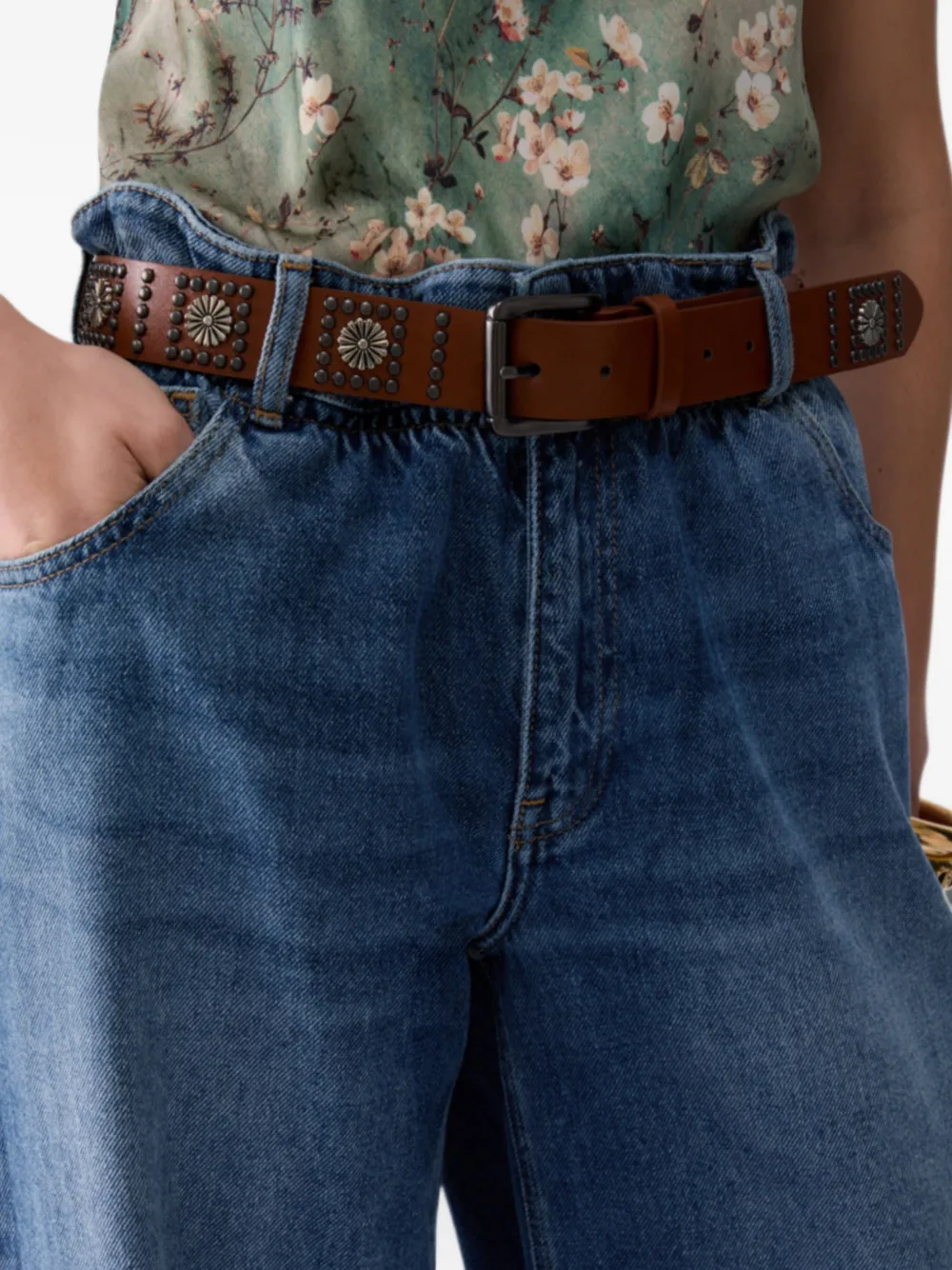 LIU JO Flared jeans met ceintuur Blauw
