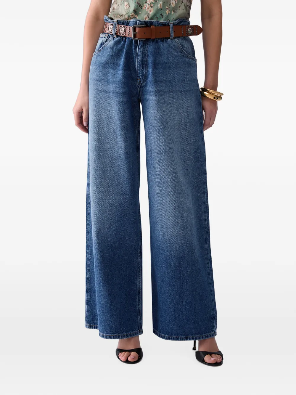 LIU JO Flared jeans met ceintuur Blauw
