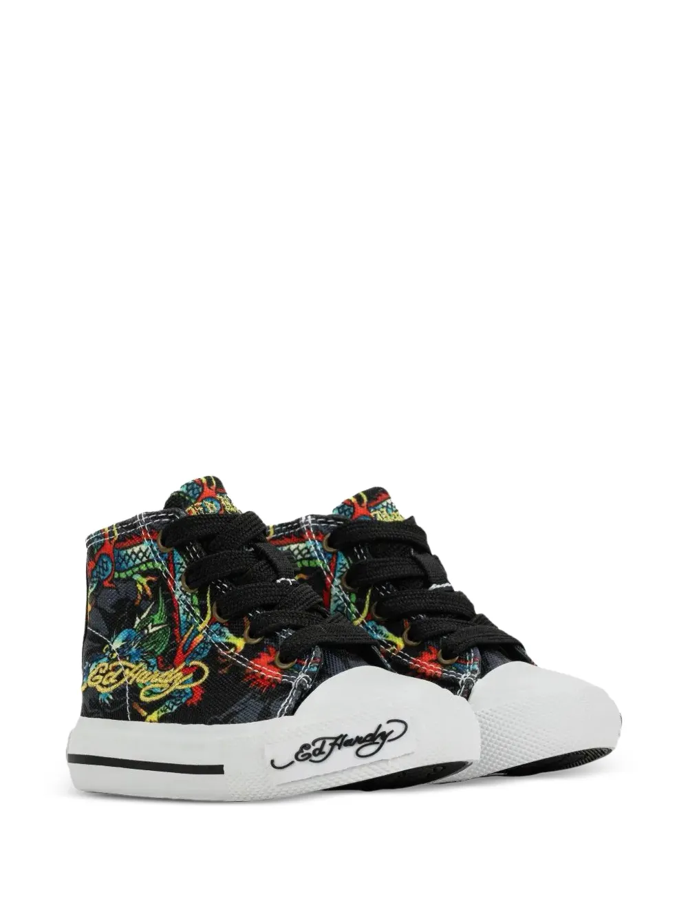 Ed Hardy Dragon Tattoo high-top sneakers Zwart