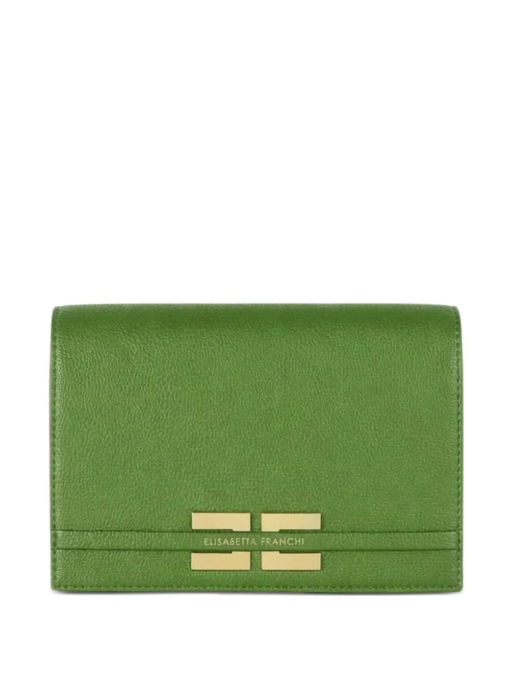 Elisabetta Franchi logo-plaque chain-strap shoulder bag - Verde