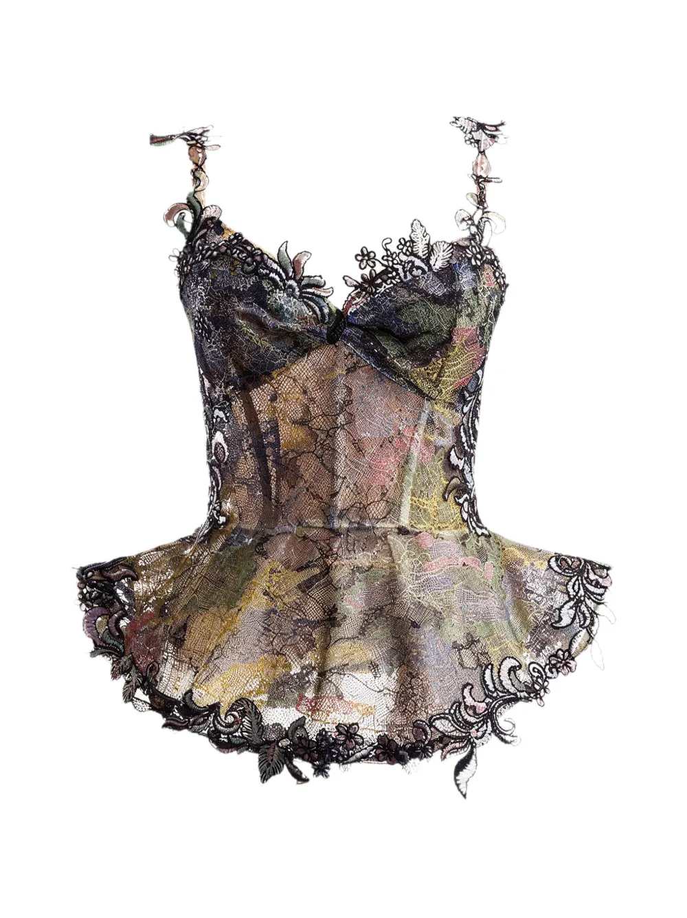 Gemy Maalouf embroidered peplum corset - Black