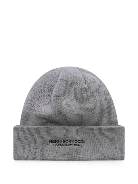 Neighborhood logo-embroidered beanie hat