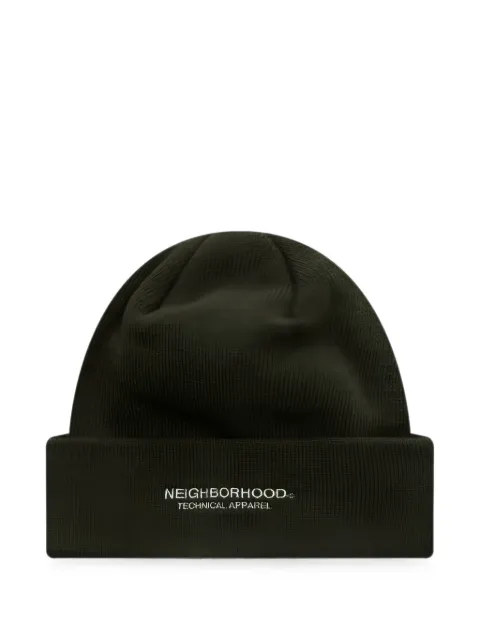 Neighborhood logo-embroidered beanie hat