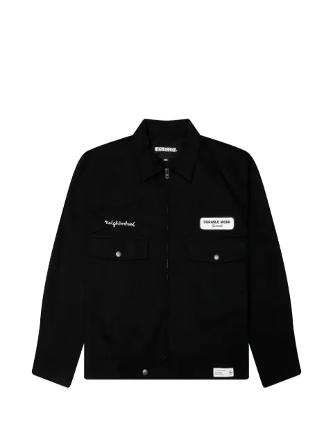 Neighborhood logo-embroidered zip-up jacket
