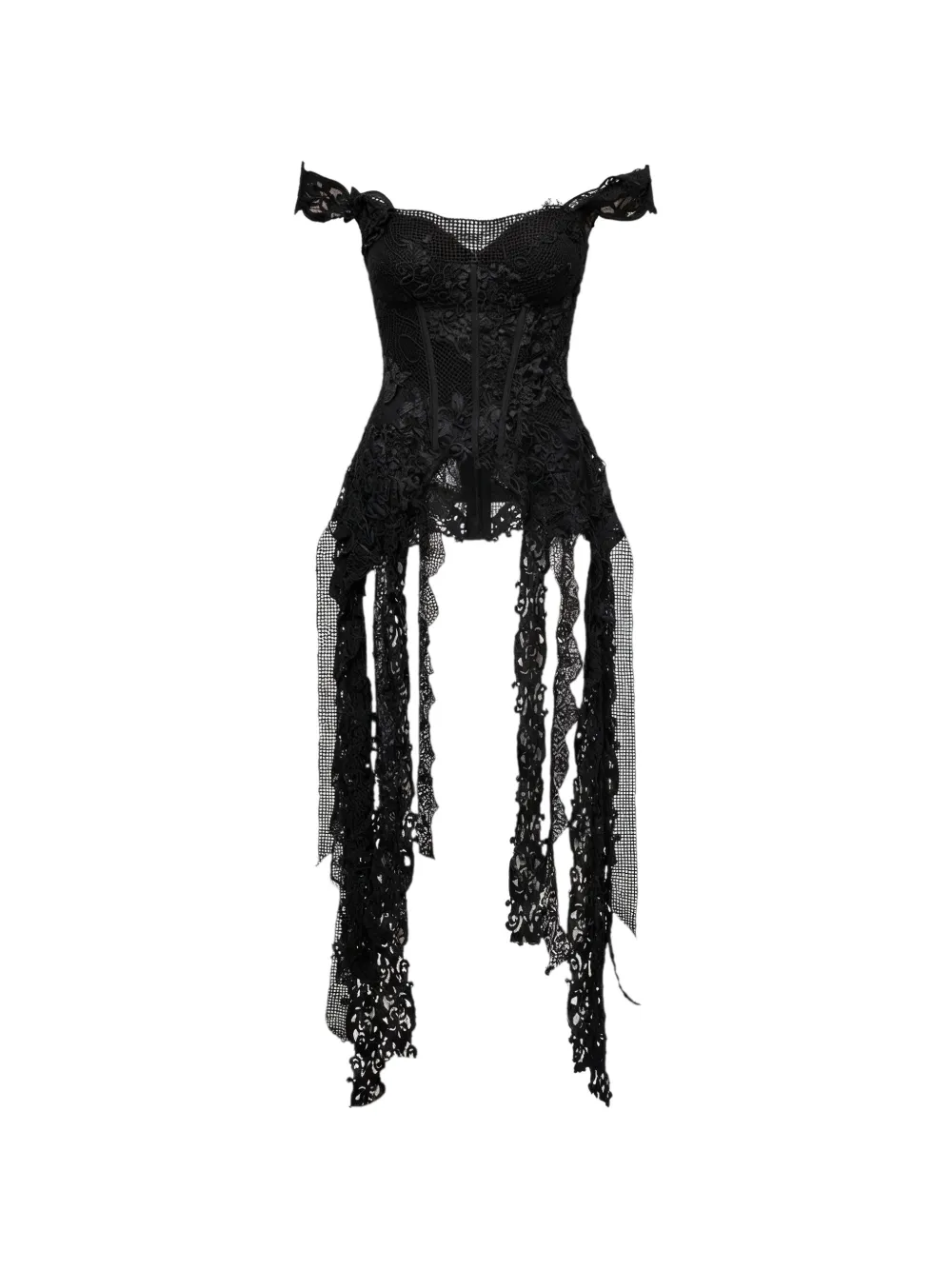 Gemy Maalouf off-shoulder embroidered top - Black
