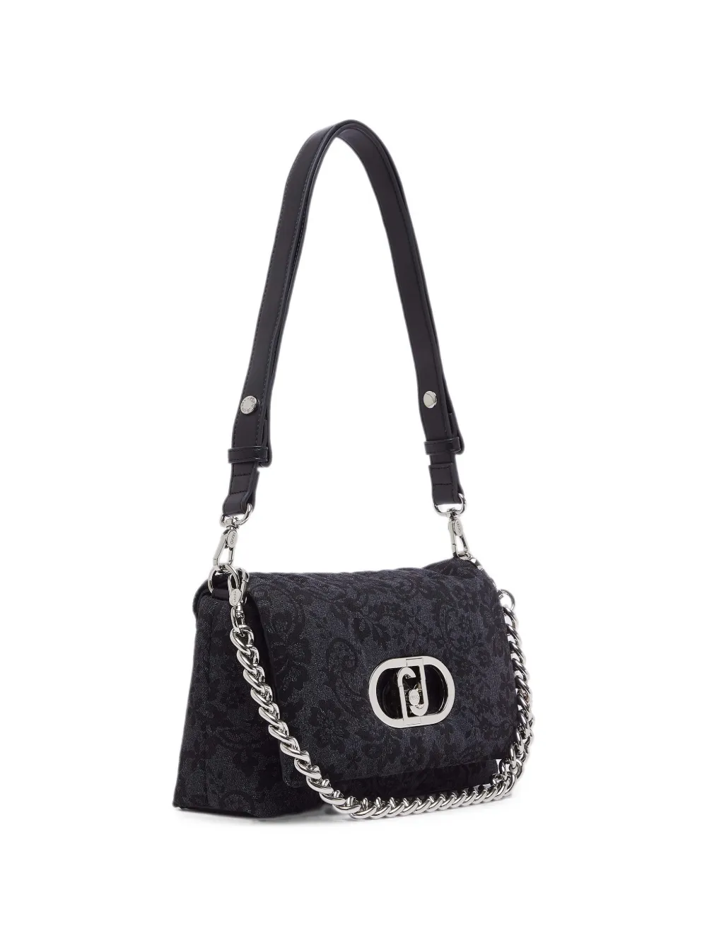LIU JO Medium LaPuffy denim tas met print Grijs