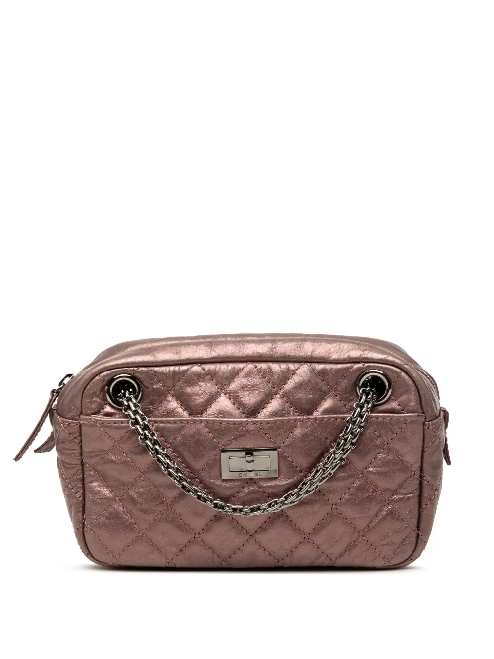 CHANEL Pre-Owned Borsa a spalla Reissue 2.55 piccola in pelle di vitello matelassé effetto invecchiato 2008-2009 - Rosa