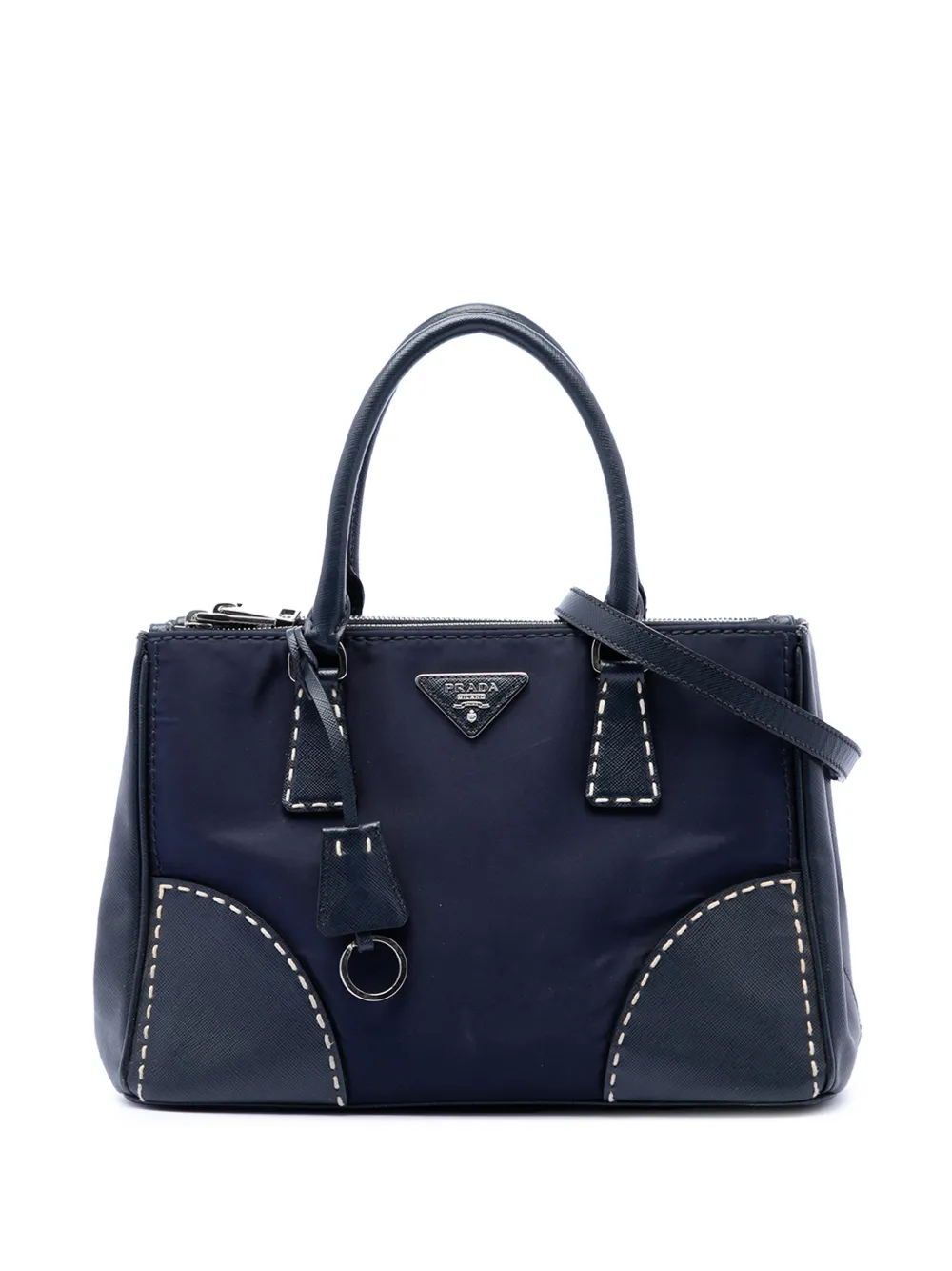Prada Pre-Owned Borsa a tracolla Galleria con doppia zip 2015-2026 - Blu
