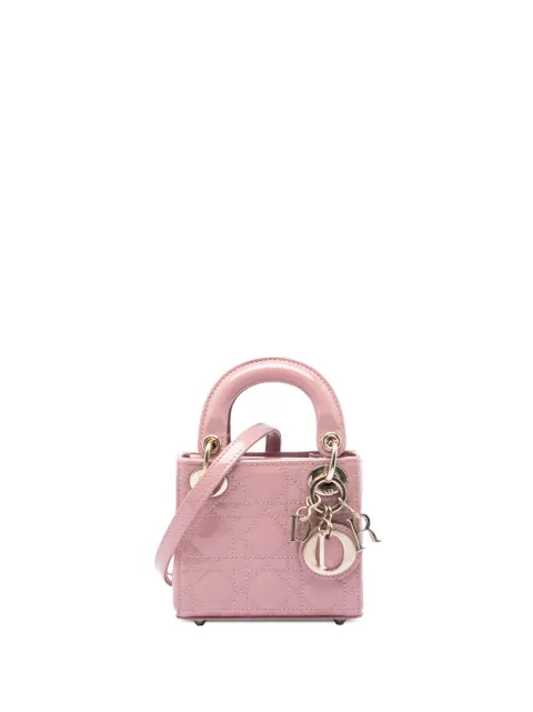 Christian Dior Pre-Owned 2022 Micro Patent Cannage Lady Dior satchel
