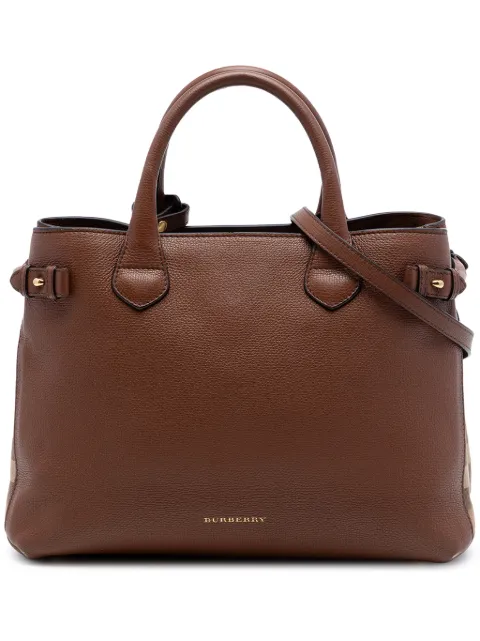 Burberry Pre-Owned 2000-2017 Medium Calfskin and House Check Banner satchel
