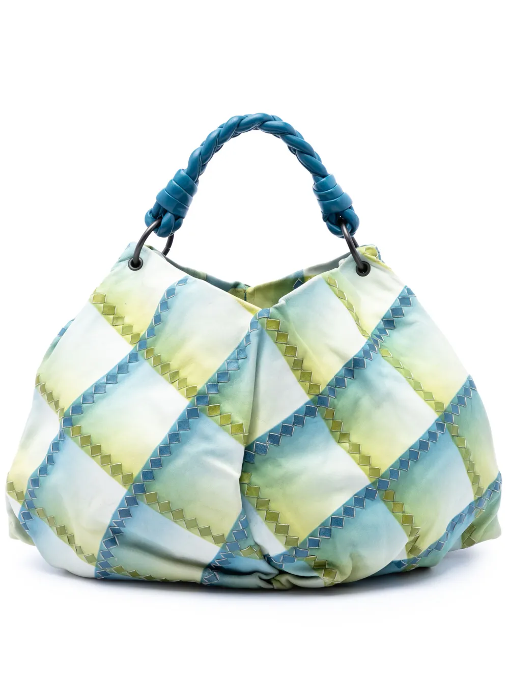 Bottega Veneta Pre-Owned Borsa passepartout Aquilone Fortune Cookie con motivo Intrecciato in nappa 2010 - Blu
