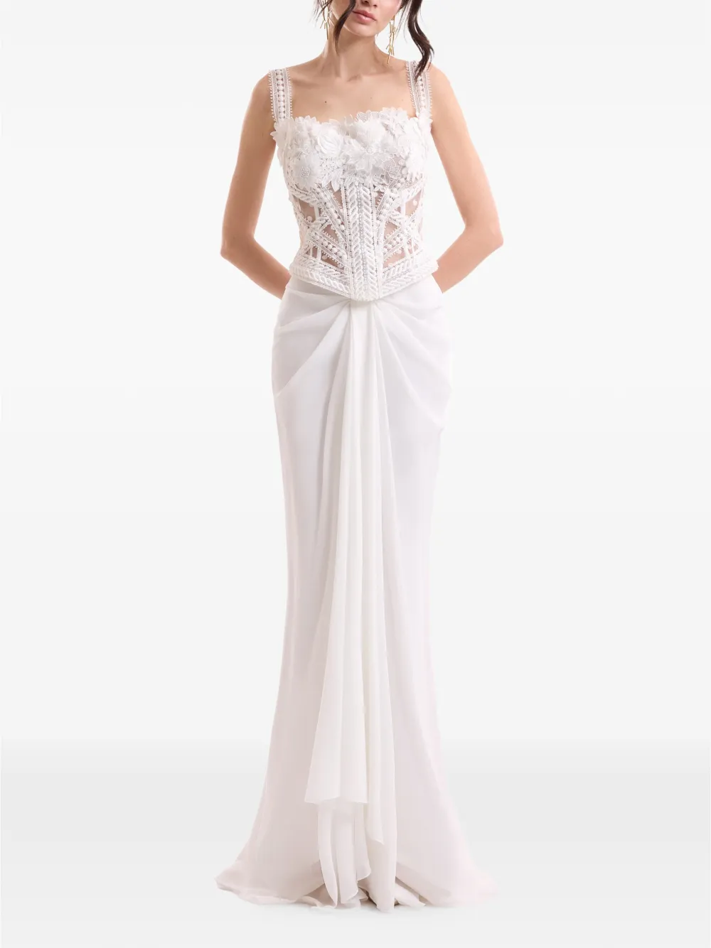 Gemy Maalouf Gedrapeerde maxi-rok Wit