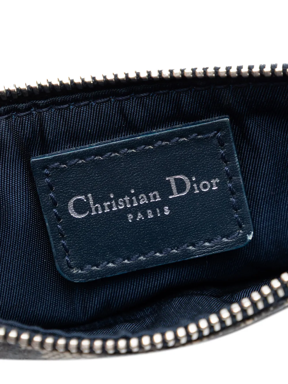 Dior Pre-owned 2001 Diorissimo Trotter Canvas Wristlet Pouch in Blue, view 5