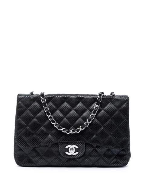 CHANEL Pre-Owned 2006-2008 Jumbo Classic Perforated Lambskin Single Flap shoulder bag