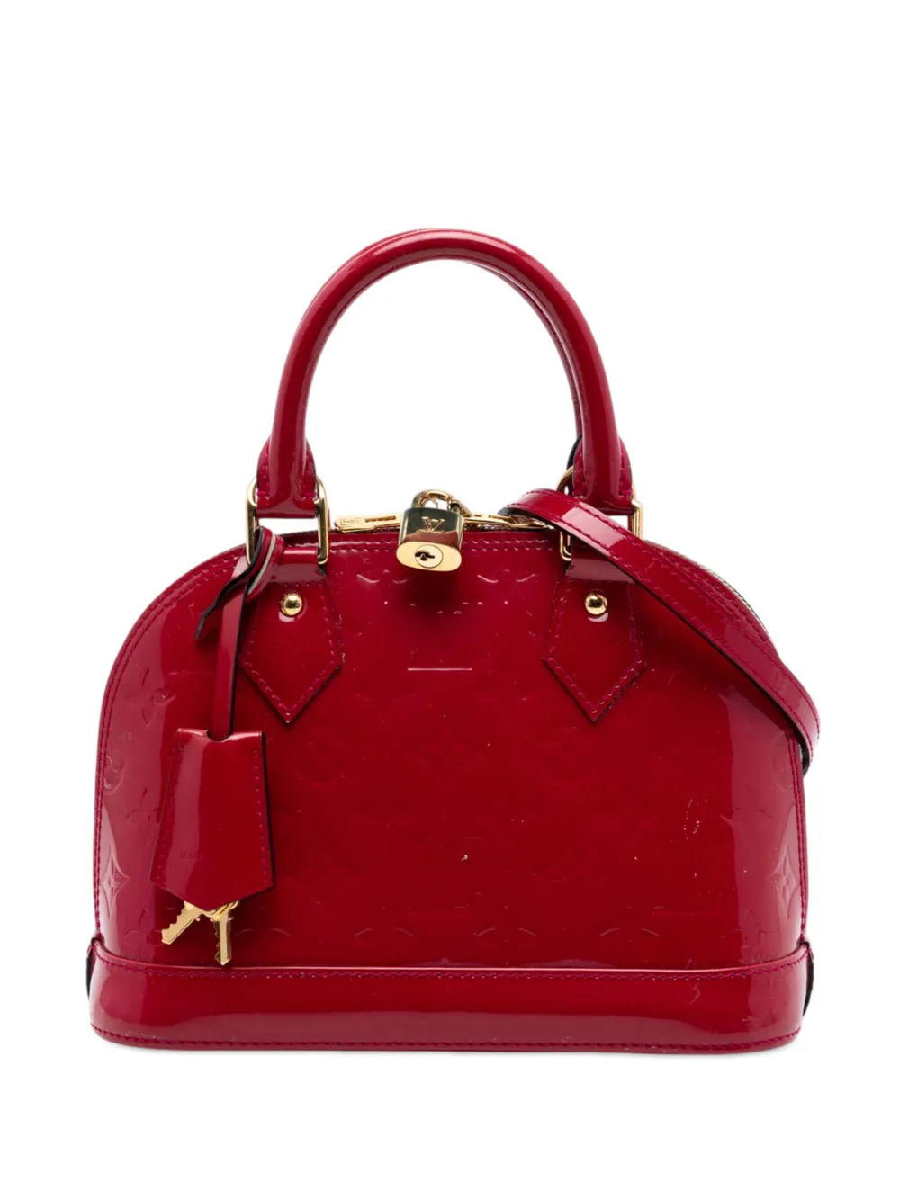 Louis Vuitton Pre-Owned Borsa a tracolla Alma BB in pelle Vernis con monogramma 2014 - Rosso