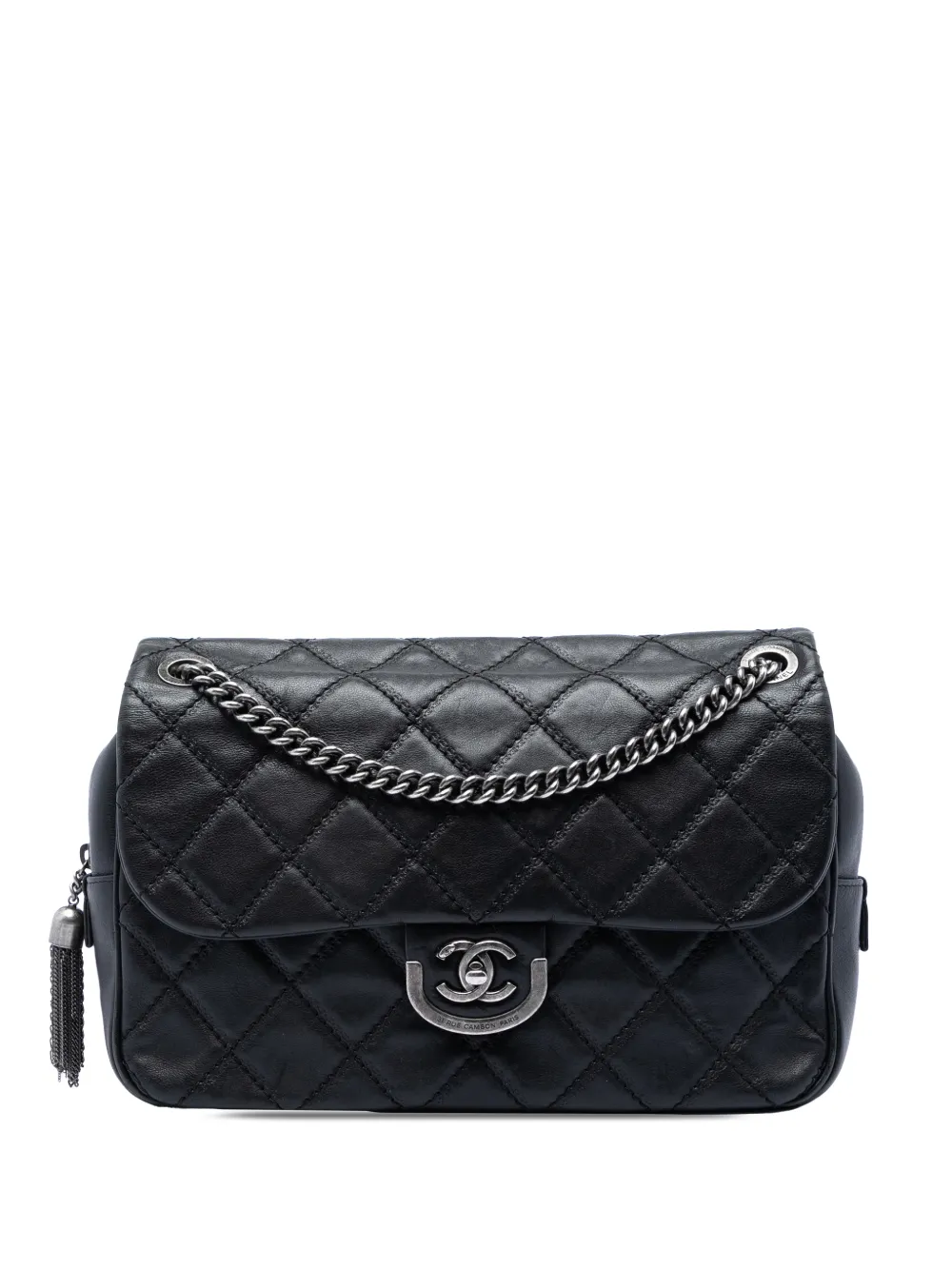 CHANEL Pre-Owned 2013-2014 Paris Edinburgh Jumbo Quilted Calfskin Coco Sporran Flap shoulder bag - Black