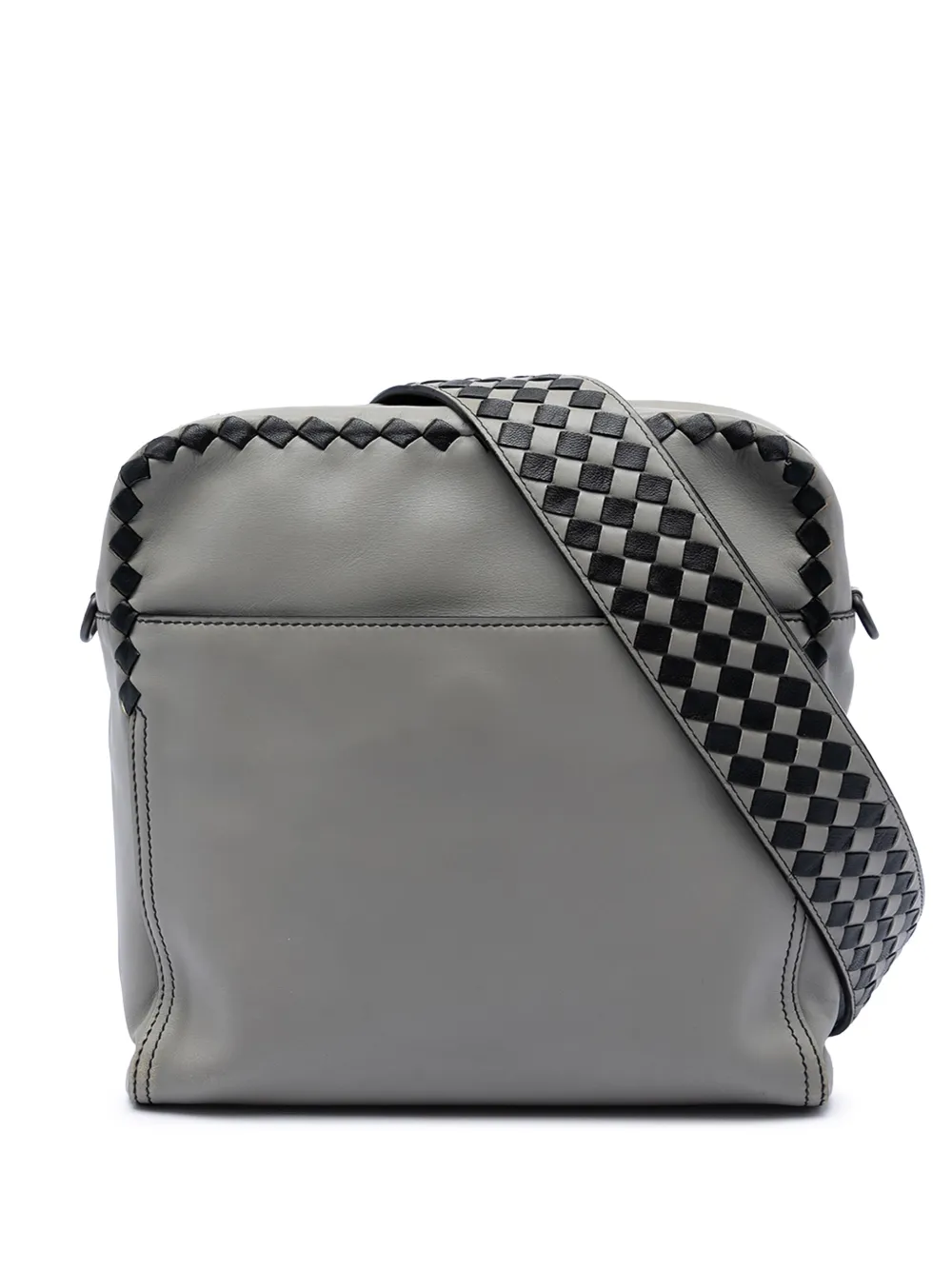 Bottega Veneta Pre-Owned Borsa a tracolla in nappa con design Intrecciato 2012-2026 - Grigio