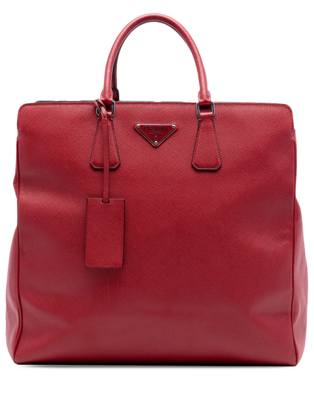 Prada Pre-Owned Borsa shopper Lux Double Handle in pelle Saffiano 2013-2026 - Rosso