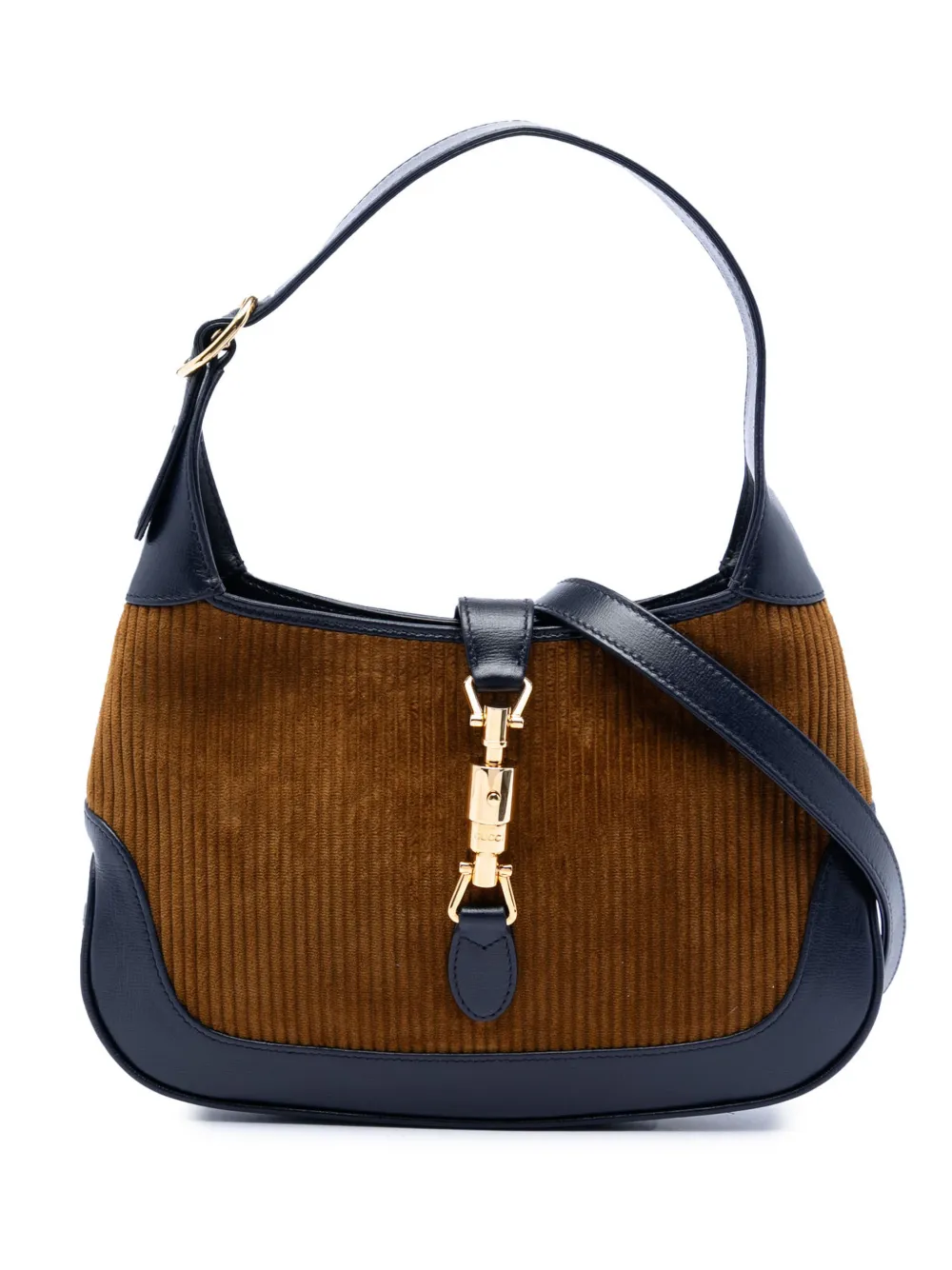 Gucci Pre-Owned Borsa a tracolla Jackie piccola a coste 1961 2016-2026 - Blu
