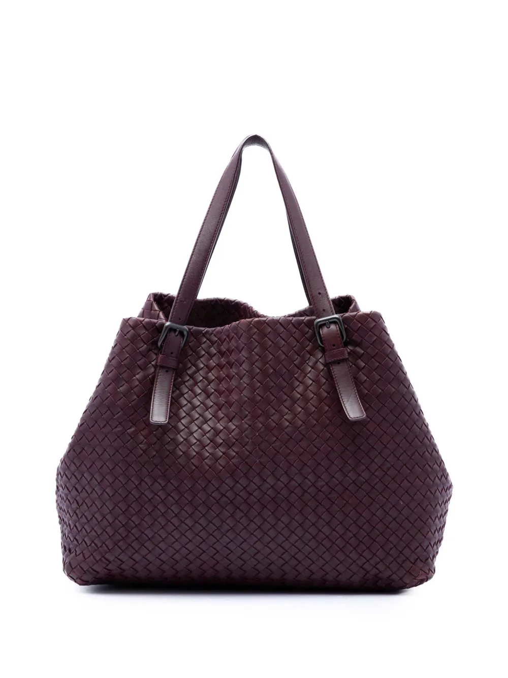 Bottega Veneta Pre-Owned Borsa tote Cesta grande in nappa con design Intrecciato 2012-2026 - Viola