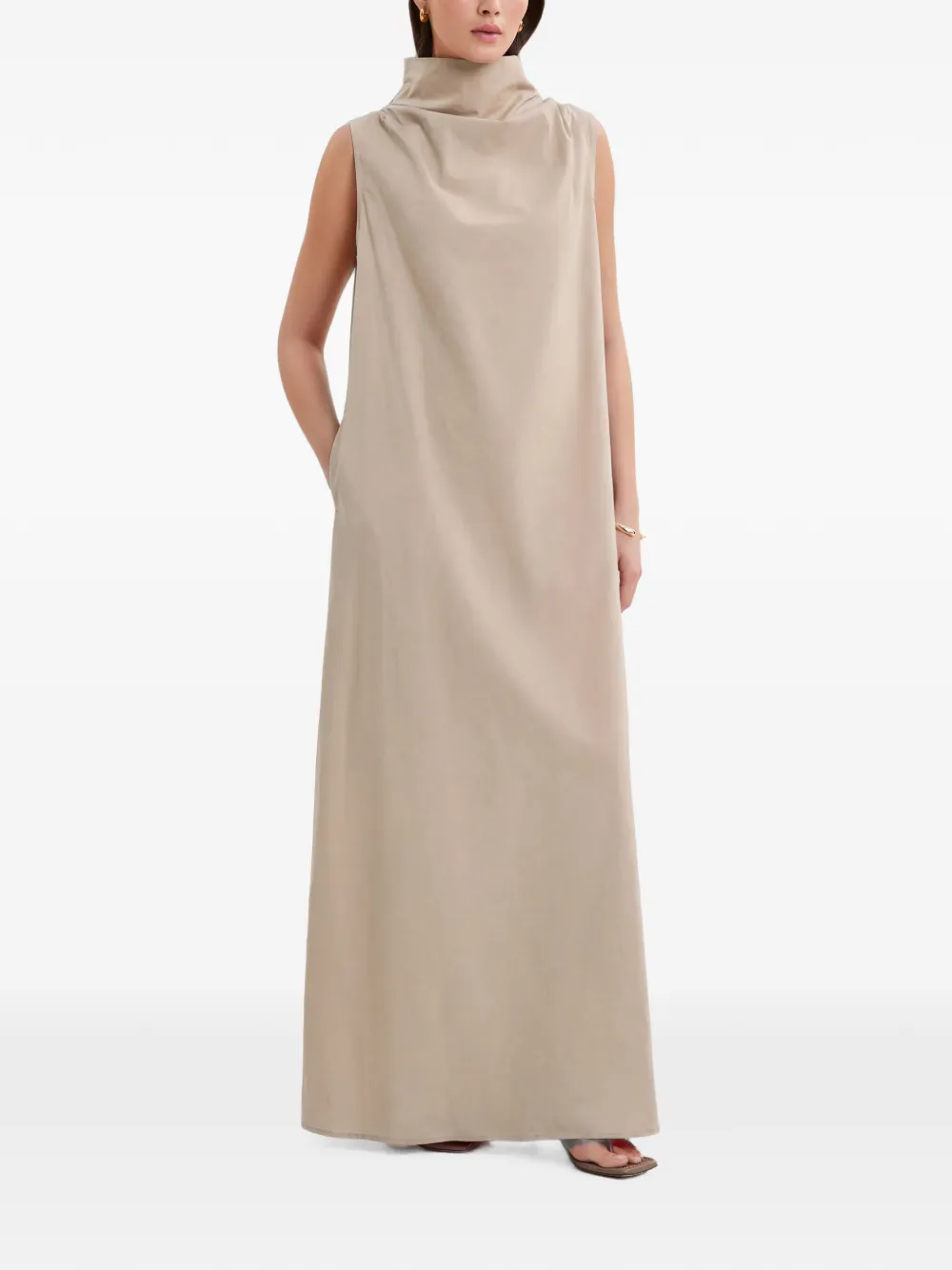 Marcella Minna Sleeveless Maxi Dress In Neutral