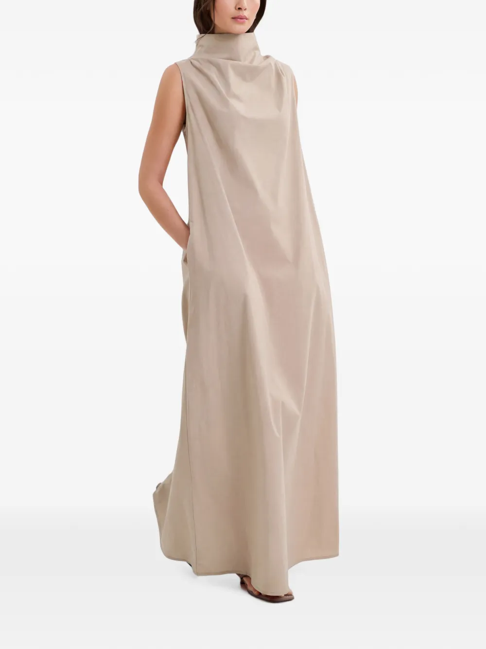 Marcella Minna mouwloze maxi-dress Beige