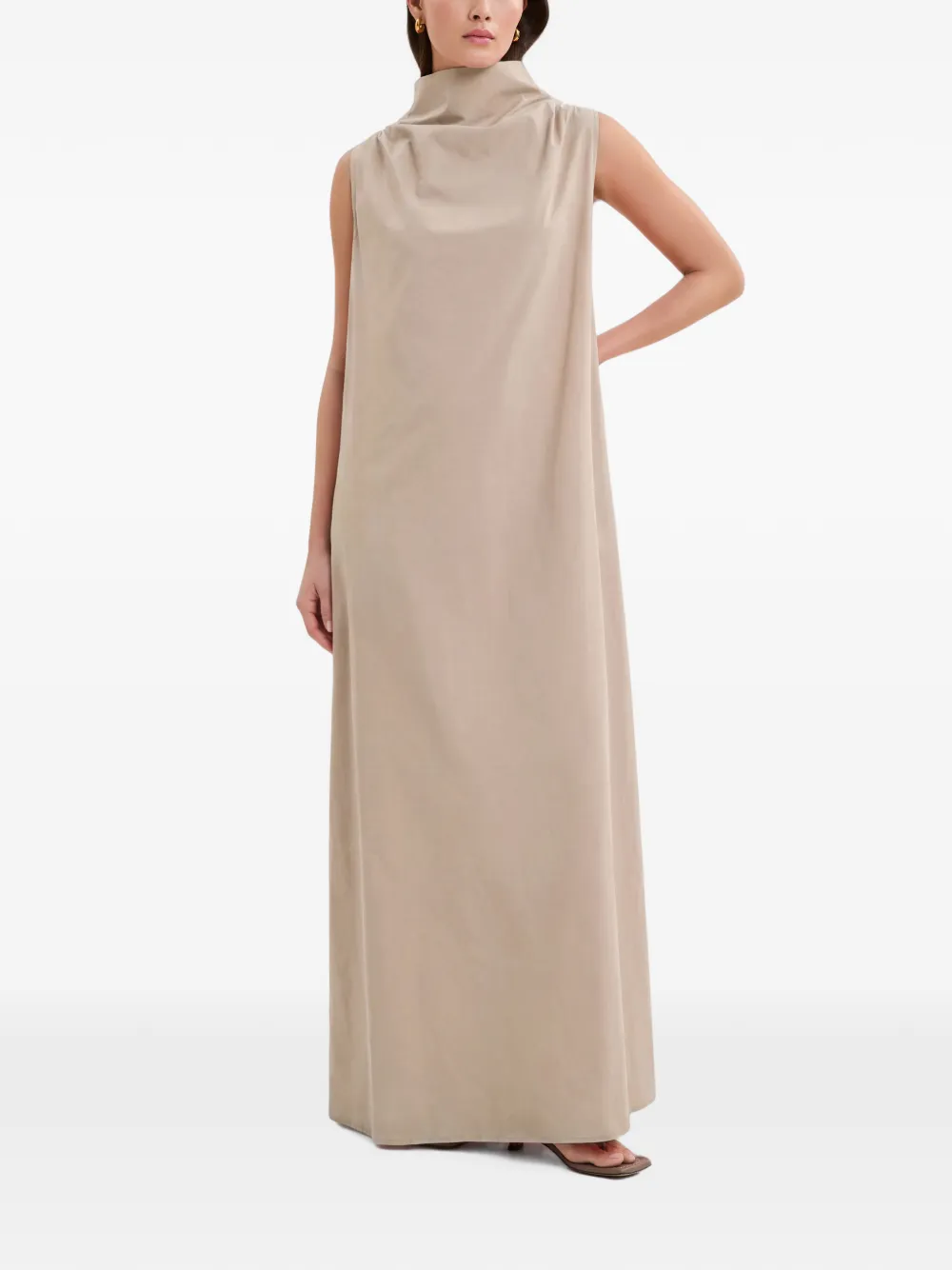 Marcella Minna mouwloze maxi-dress Beige