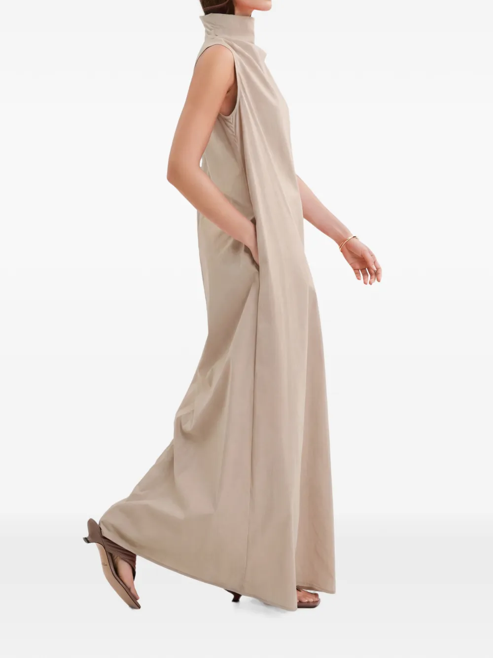 Marcella Minna mouwloze maxi-dress Beige