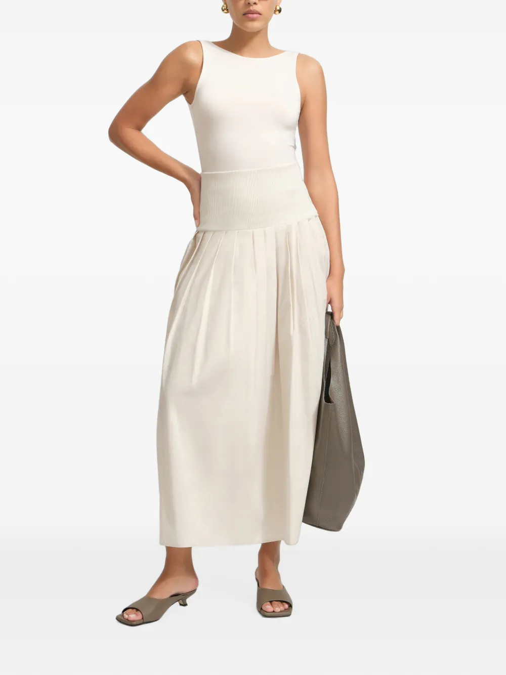Marcella Kenmare geplooide maxi-rok Beige