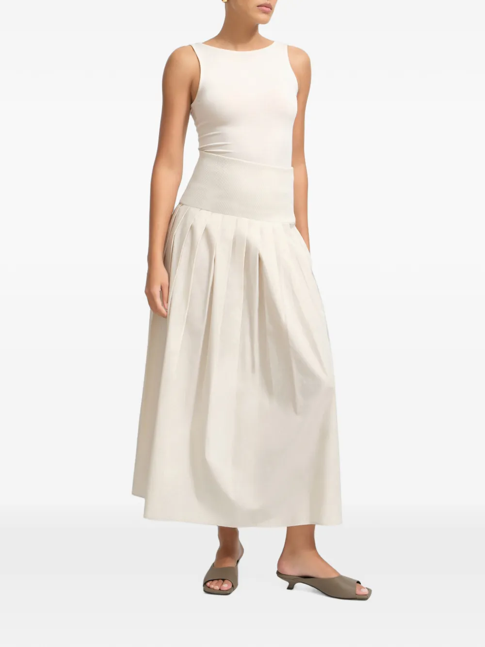 Marcella Kenmare geplooide maxi-rok Beige