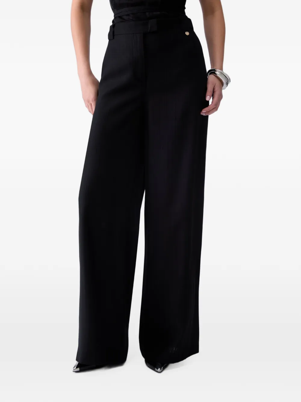 LIU JO Viscose broek met vlam Zwart