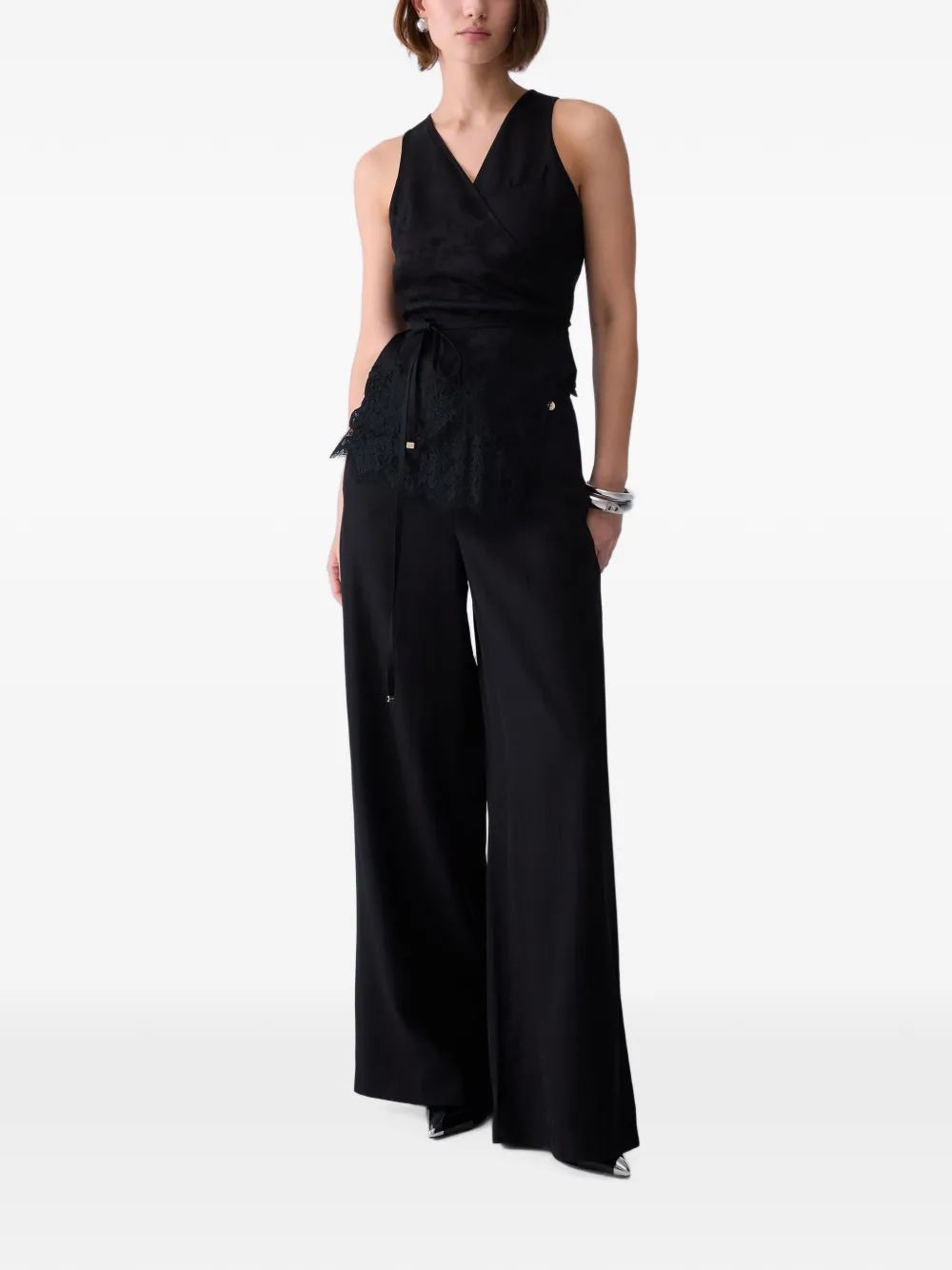 LIU JO Viscose broek met vlam Zwart