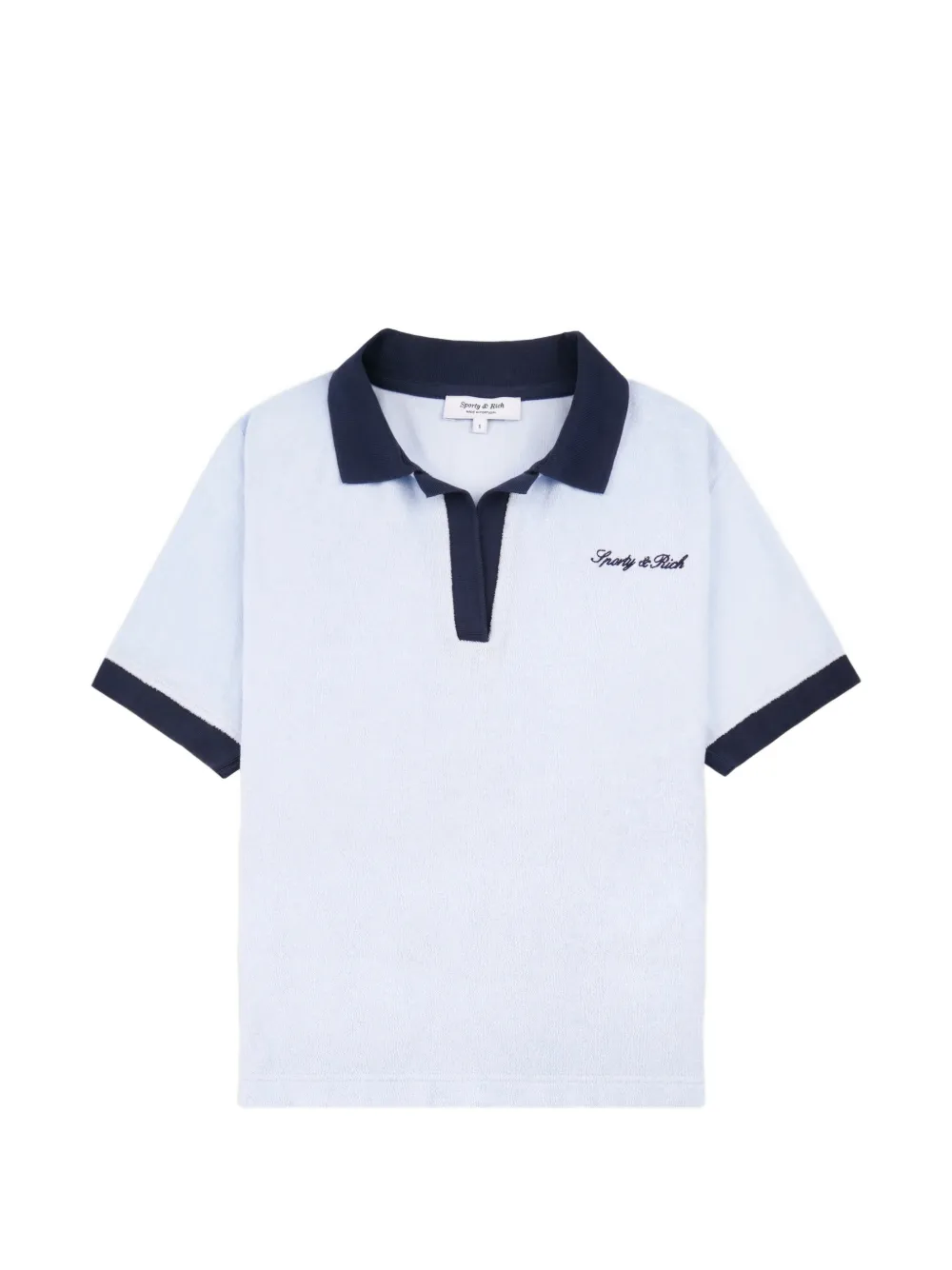 Sporty & Rich logo-embroidered terry polo shirt - Blue