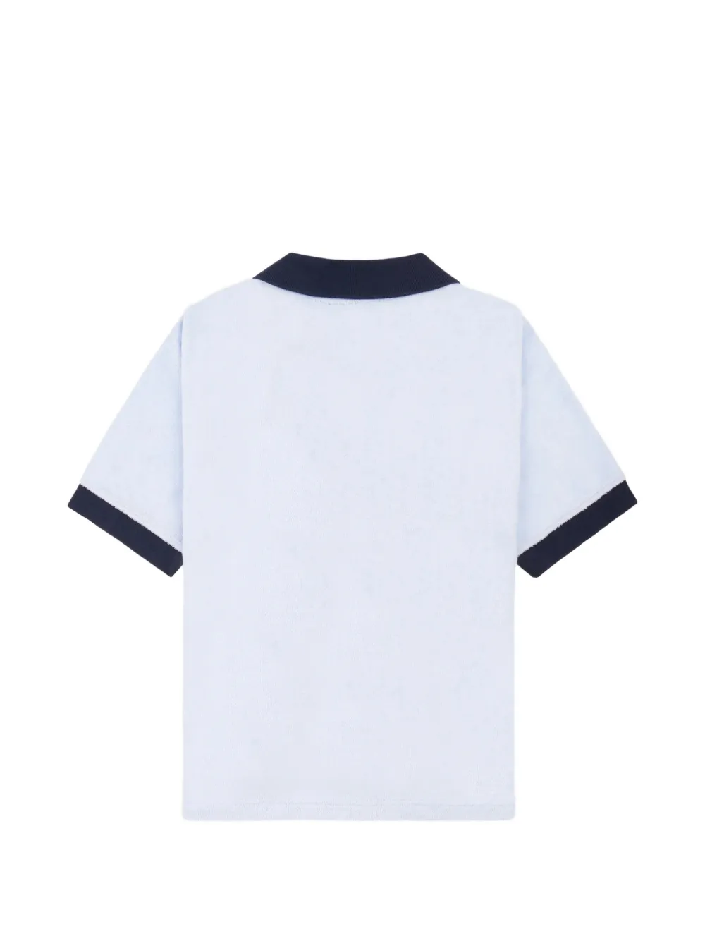 Sporty & Rich Badstof poloshirt met geborduurd logo Blauw