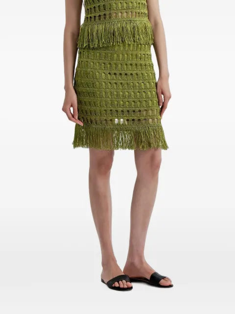 A.L.C. Teta fringe-trim midi skirt