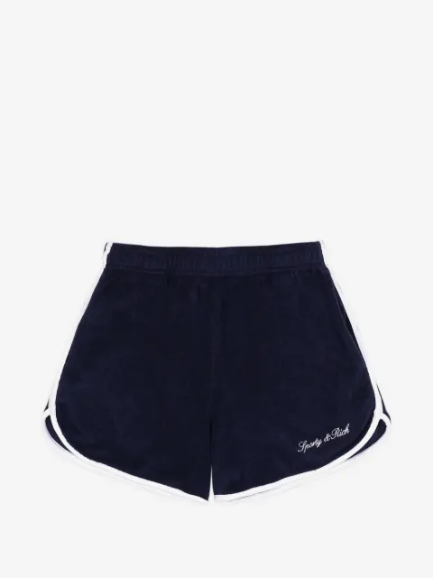 Sporty & Rich Signature logo-embroidered cotton shorts