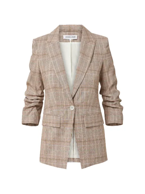 Veronica Beard Clayton single-breasted check-pattern cotton blazer