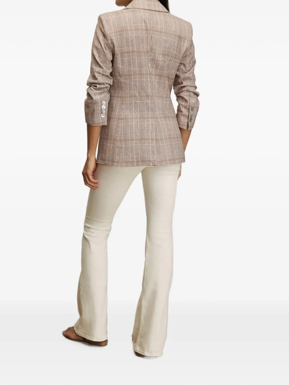 Veronica Beard Clayton Single-breasted Check-pattern Cotton Blazer in Neutrals, view 2
