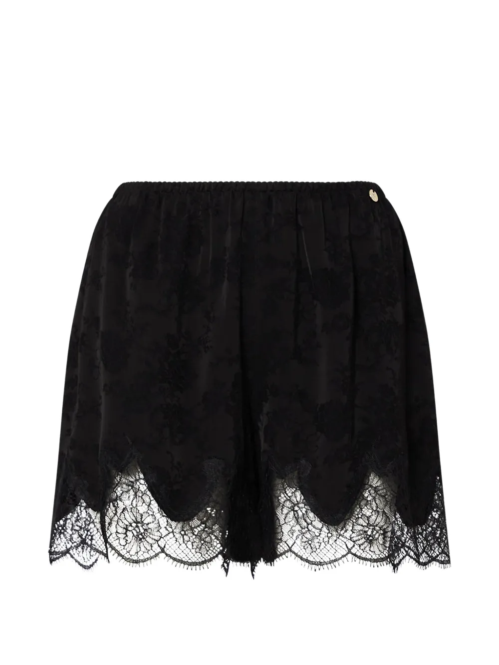 LIU JO jacquard shorts with lace details - Black