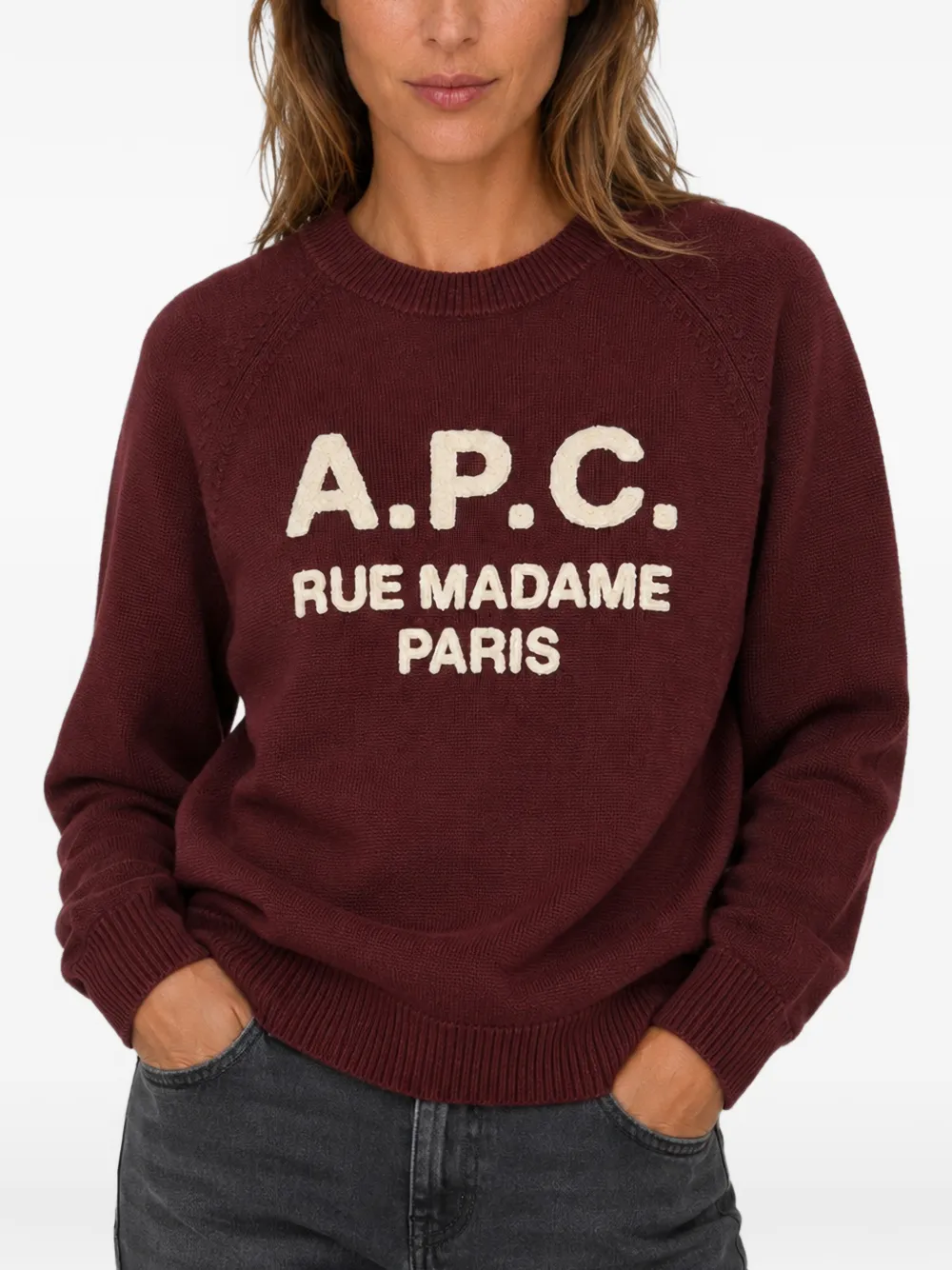 A.P.C. Sweater met logo Rood