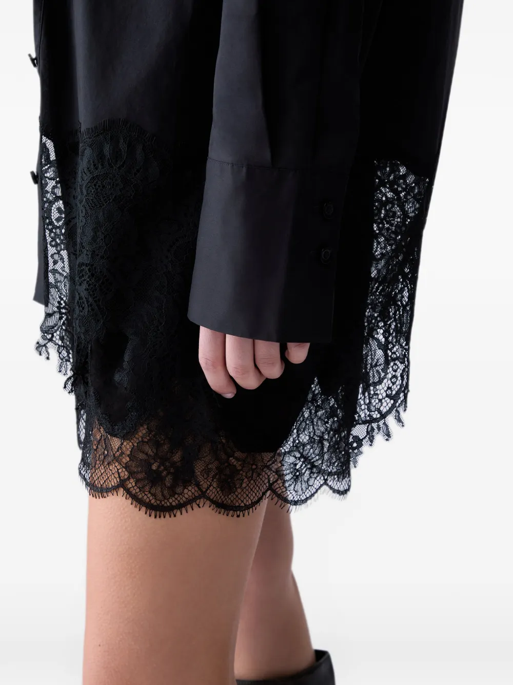 LIU JO Popeline blouse met kant Zwart