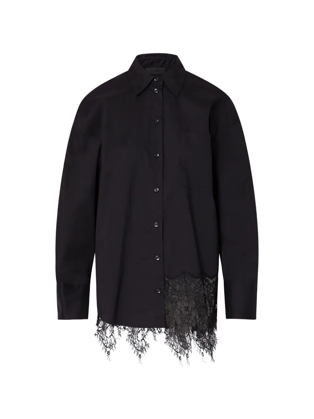 LIU JO poplin shirt with Lace - Nero